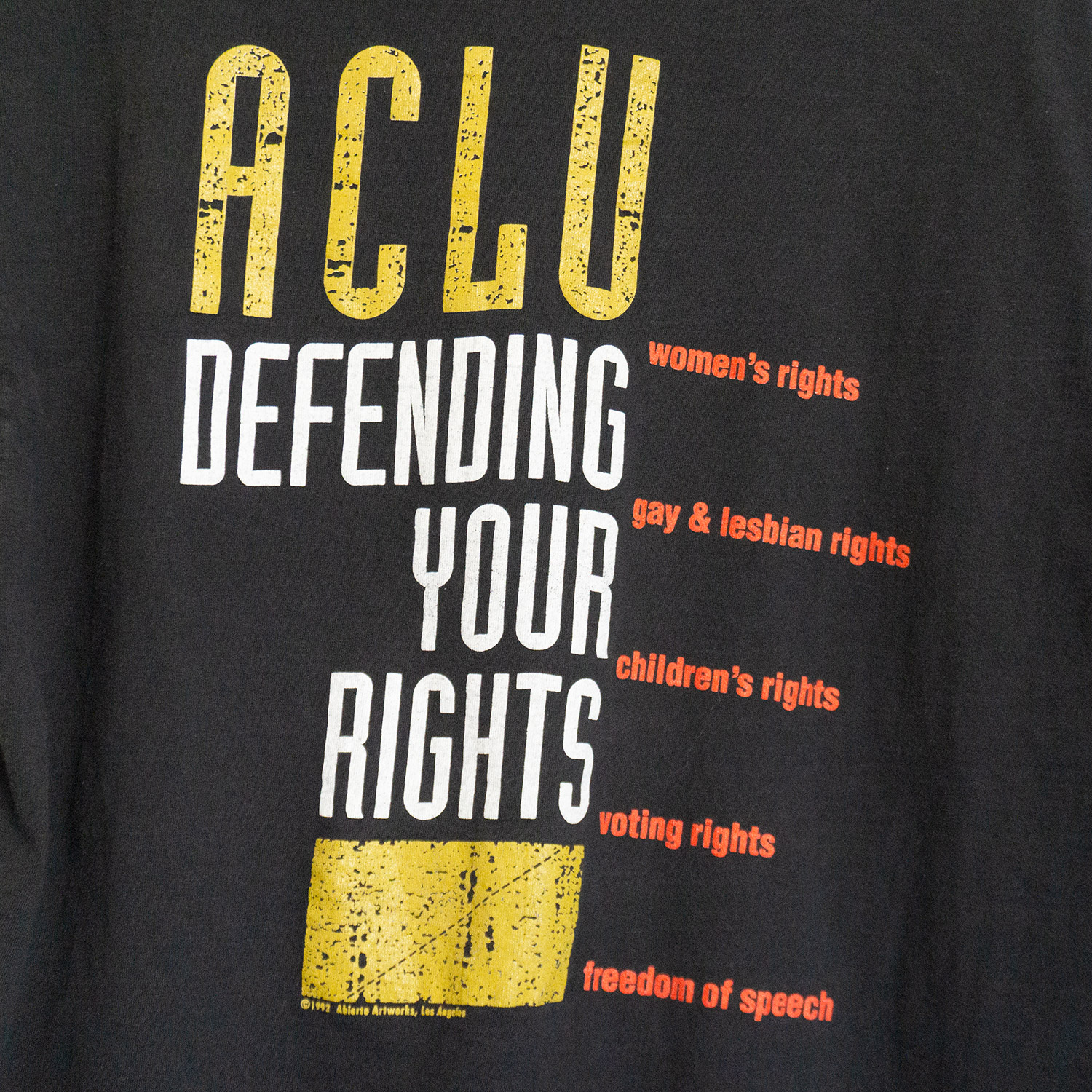 ACLU T-shirt, Back CLose-up
