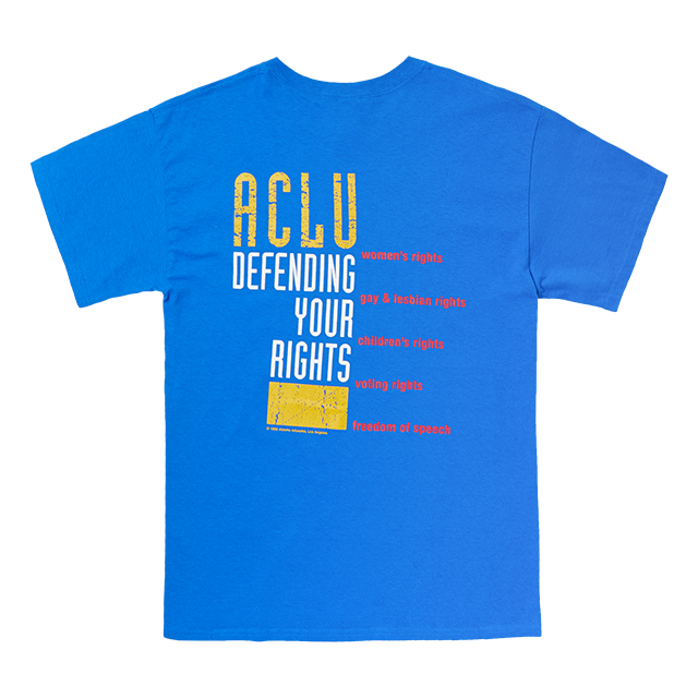ACLU You Have the Right Not to Remain Silent Blue T-shirt, Back