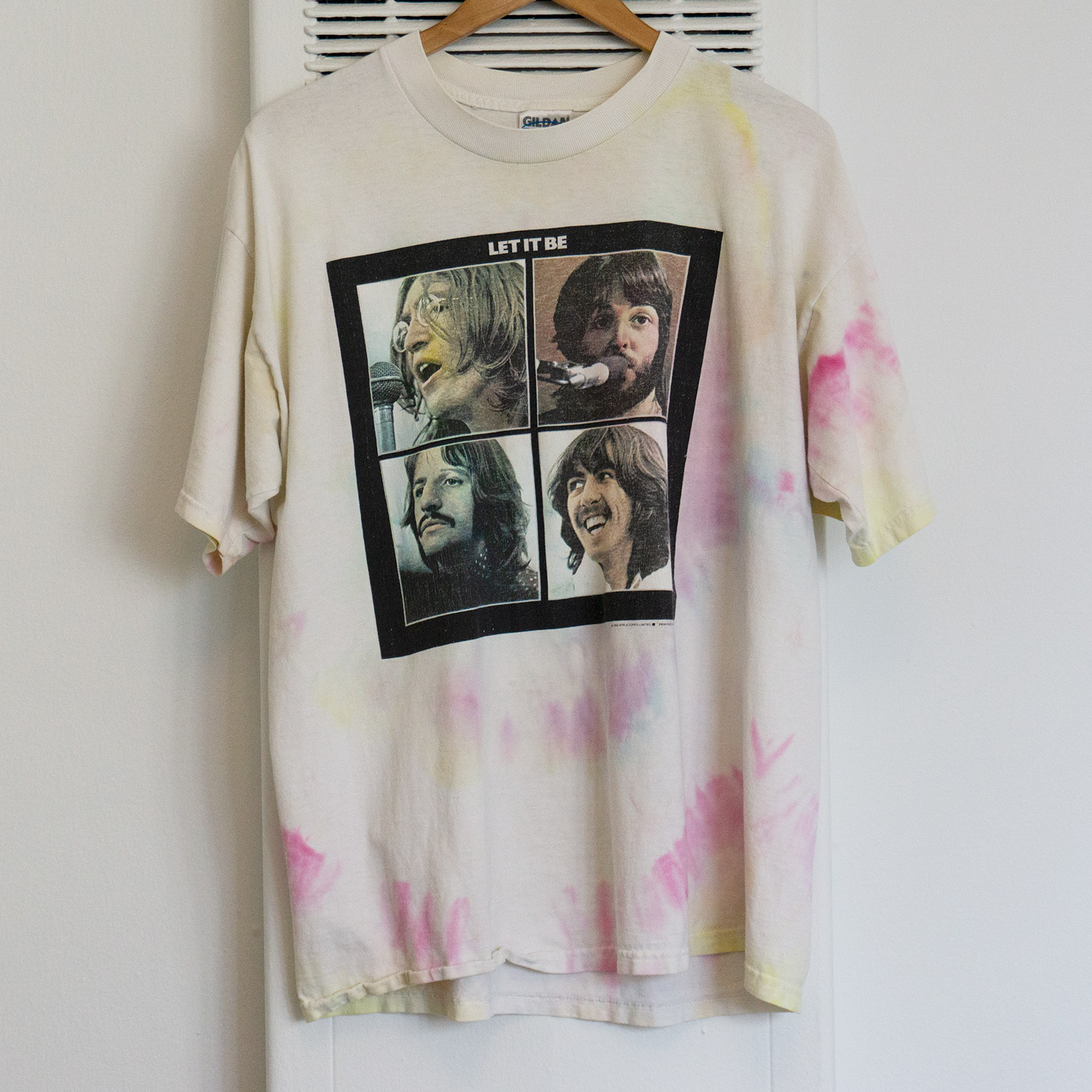 Vintage Tie-Dye Beatles Let It Be T-shirt, Front