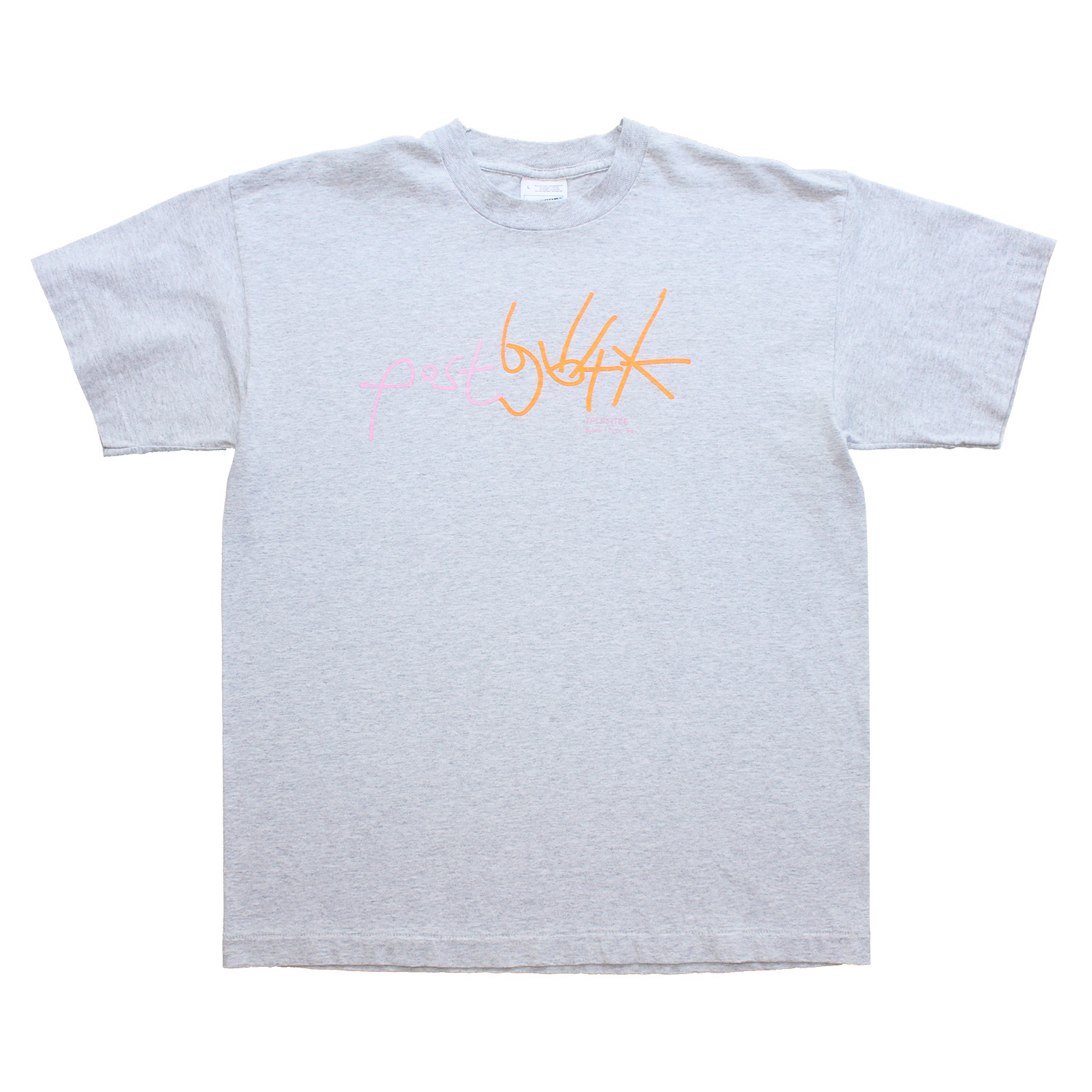 Vintage Björk Post Album Handwritten Logo T-shirt, Size L, Front