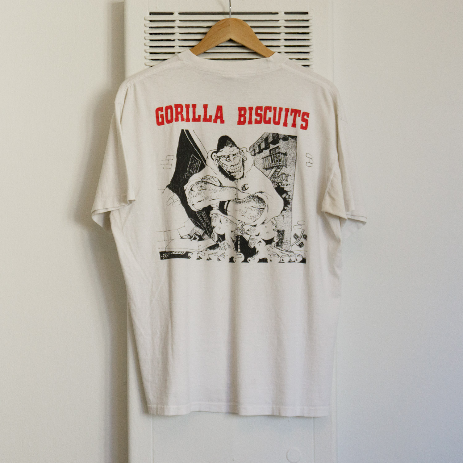 Vintage Gorilla Biscuits T-shirt with Murina Neck Tag, Back