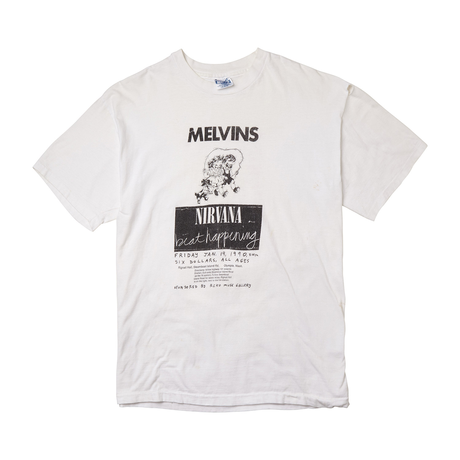 Vintage Melvins/Nirvana/Beat Happening Poster T-shirt, Front