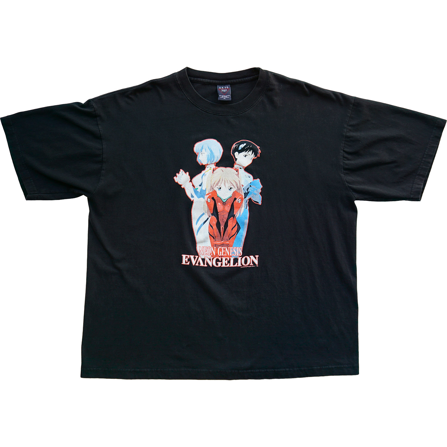 Vintage Neon Genesis Evangelion Trio T-shirt, Front