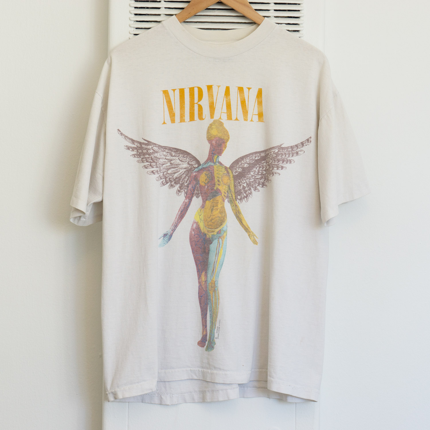 Vintage Nirvana In Utero T-shirt with Giant Brand Neck Tag, Front