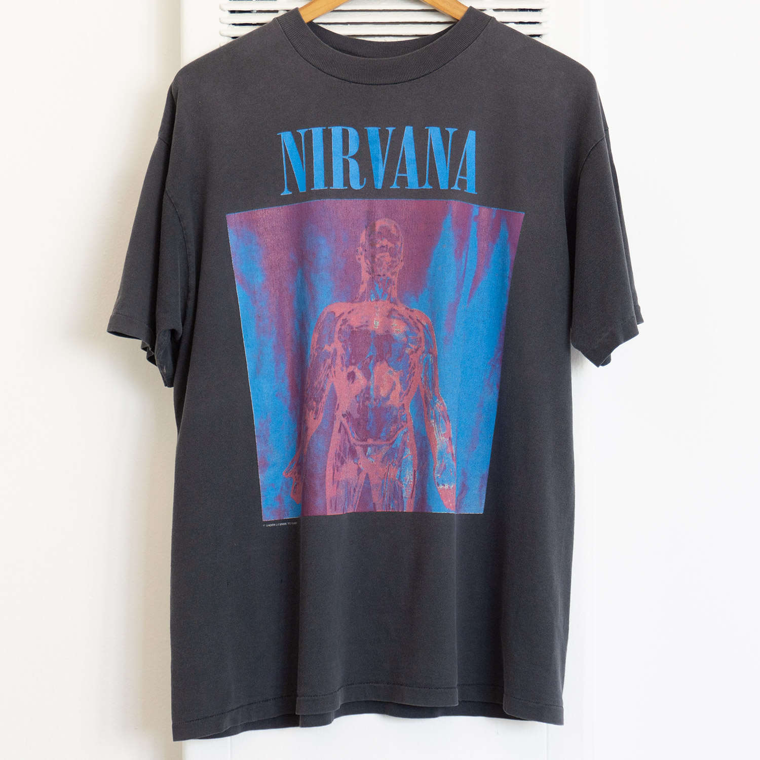 Nirvana Sliver T-shirt with Giant Neck Tag, Front
