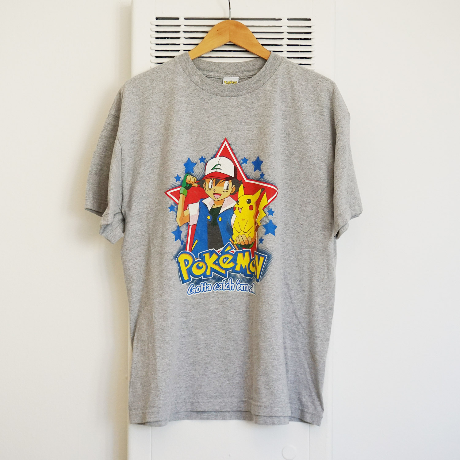 Vintage Pokémon Ash & Pikachu T-shirt, Short XL, Front