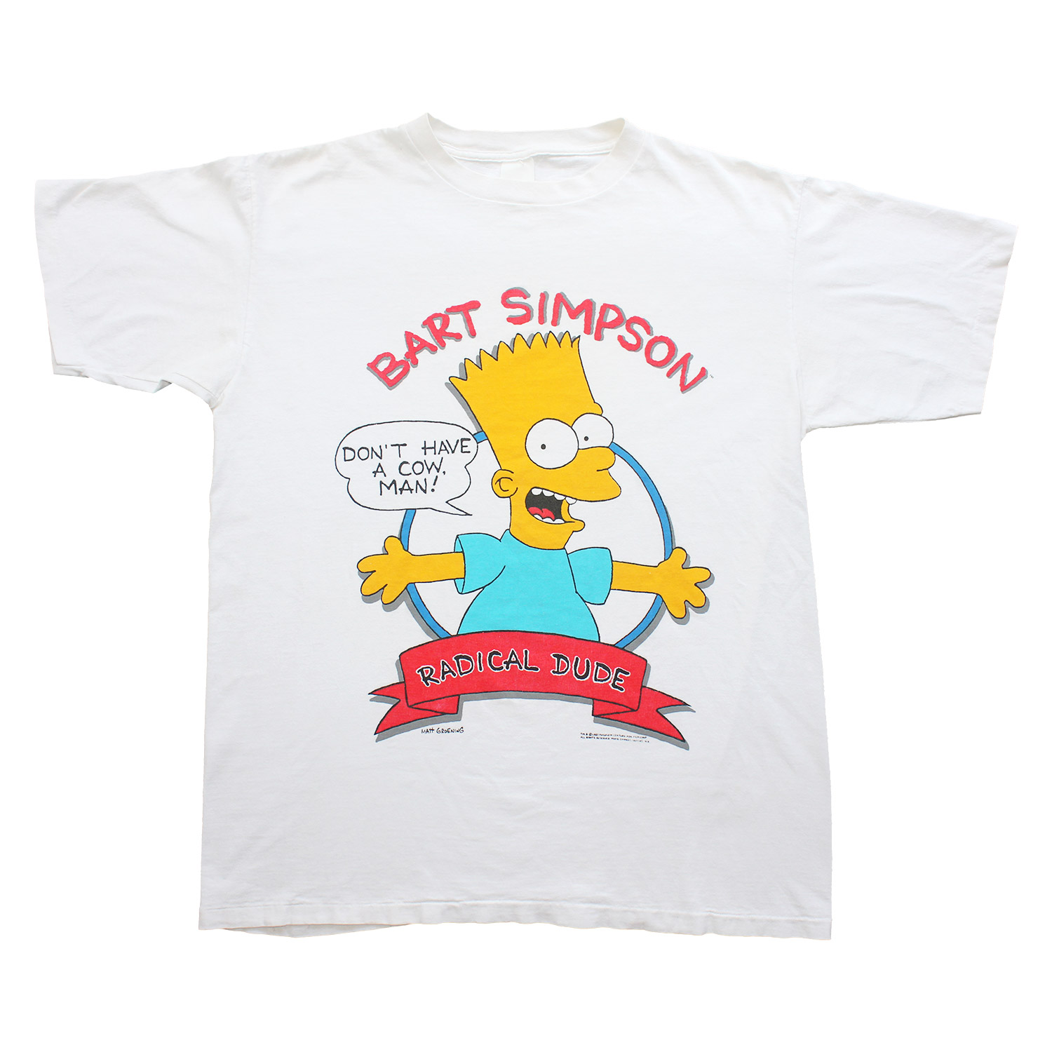 Vintage The Simpsons Bart Simpson Radical Dude T-shirt, Front