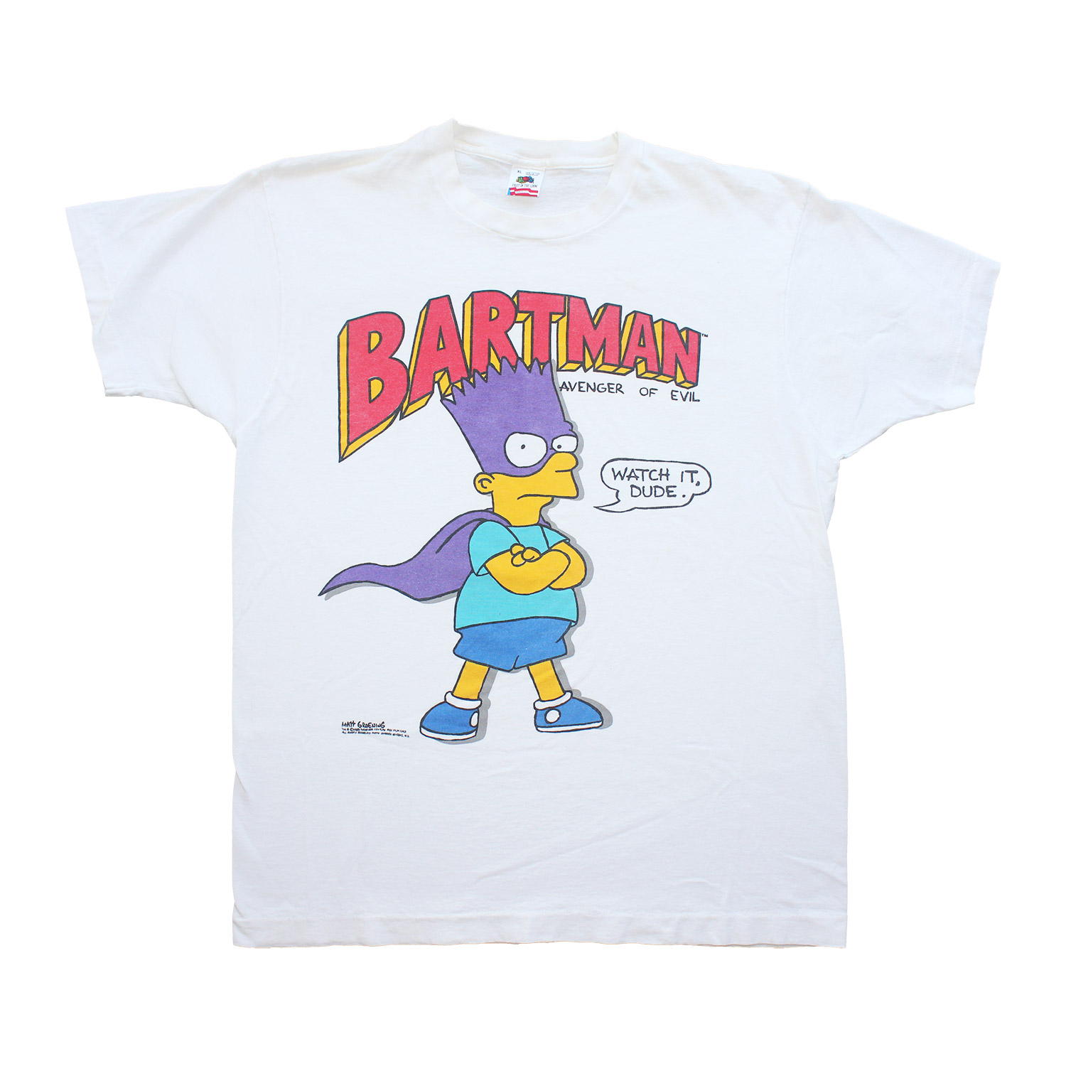 Vintage The Simpsons Bartman Bart Simpson T-shirt, Front