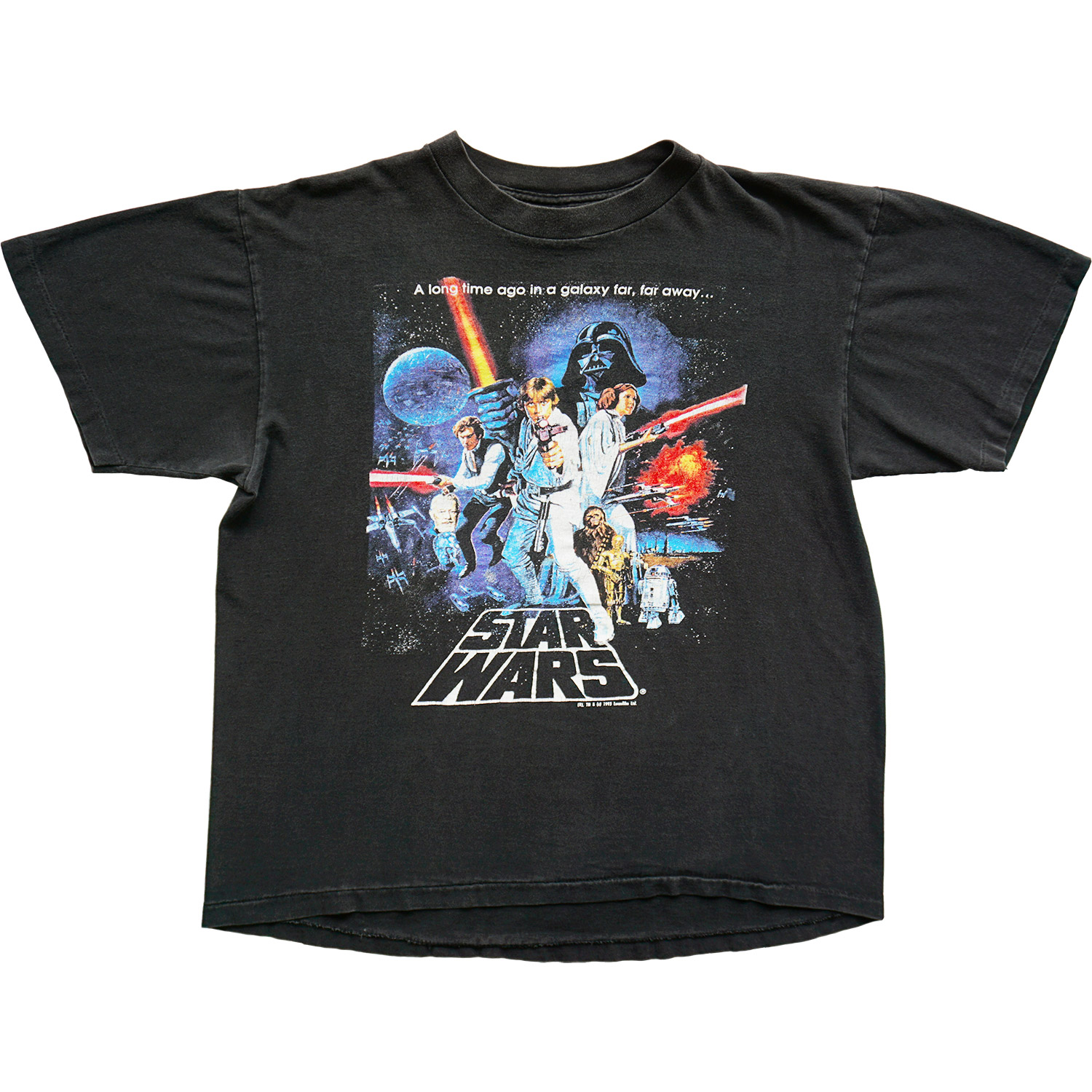 Vinatge Star Wars Movie UK Poster T-shirt, Front
